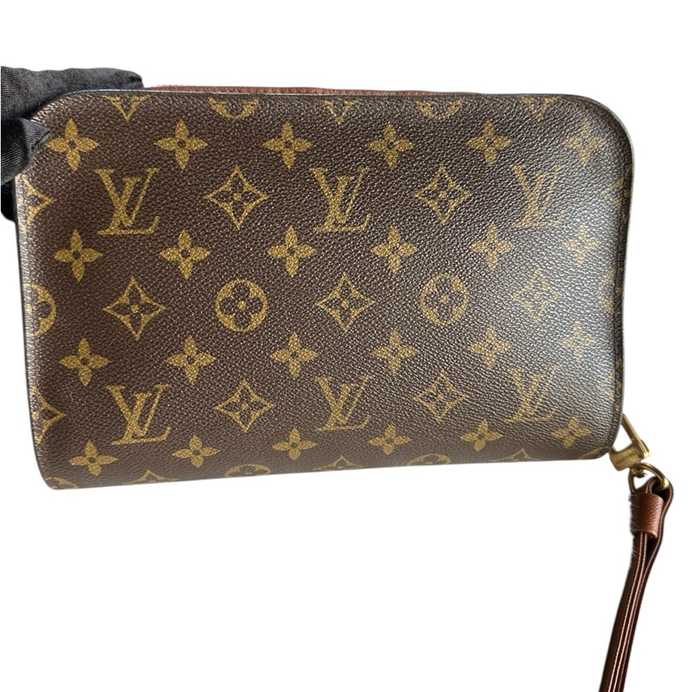 Stunning Brown and Gold Monogram Pouch